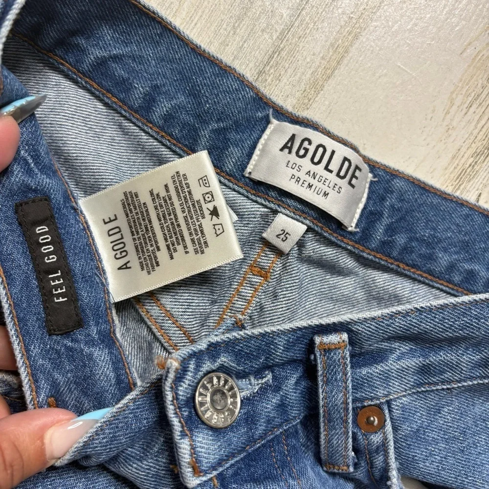 Agolde x Revolve Jamie Feel Good Distressed Straight Leg Jeans Size 25